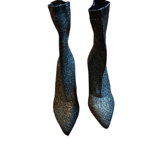 Pierre Dumas 9 silver glittery heels and black/silver pull on heel boots 39 - Picture 14 of 16